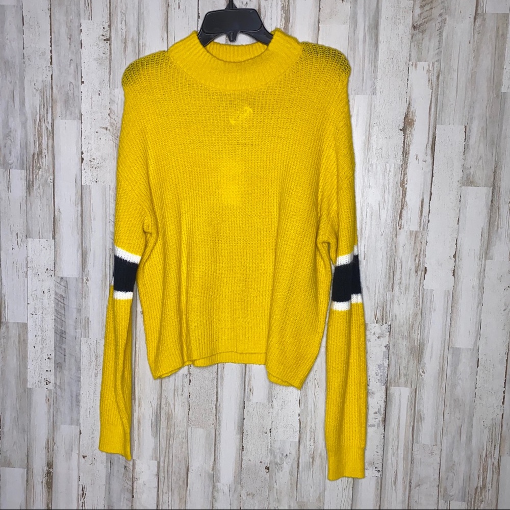 John & Jenn Varsity Stripe Mock Pullover Sweater - Picture 2 of 5